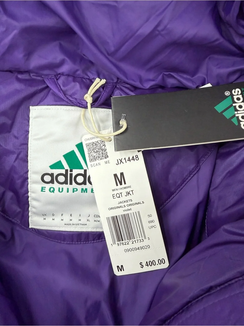 $400 Adidas Equipment Down Jacket Hooded Pertex Windproof Puffer Winter Coat Men